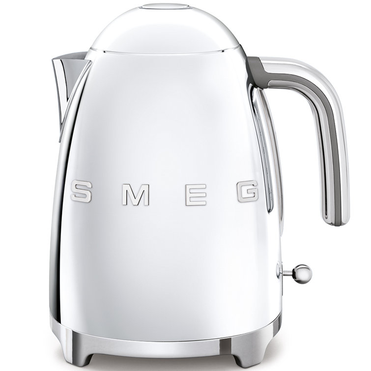 Polished Stainless Steel Retro Electric Kettle with Auto Shutoff
