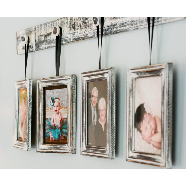 Classic White Washed Wood Wall Photo Frame Set of 3