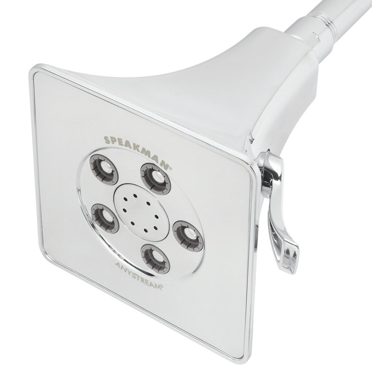 Polished Chrome Square Wall Mounted Rain Shower Head