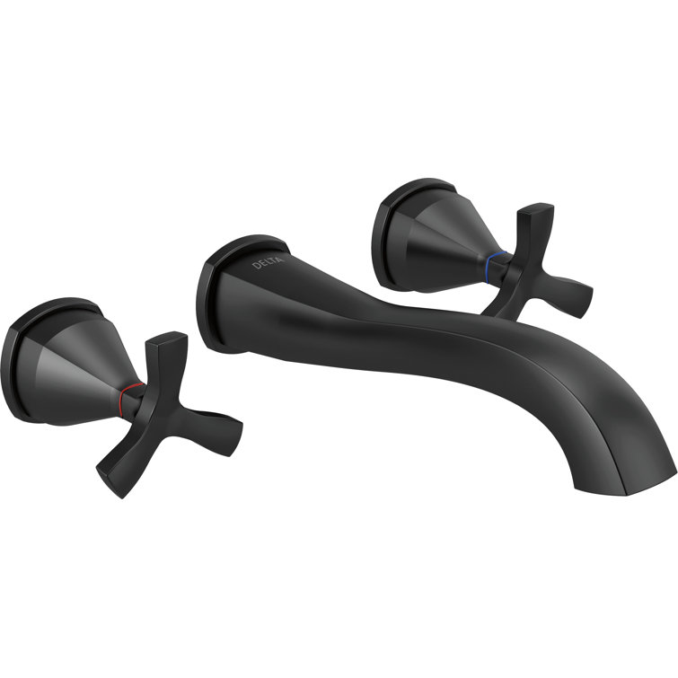 Modern Elegance 8'' Wide Bronze Finish Wall Mounted Faucet