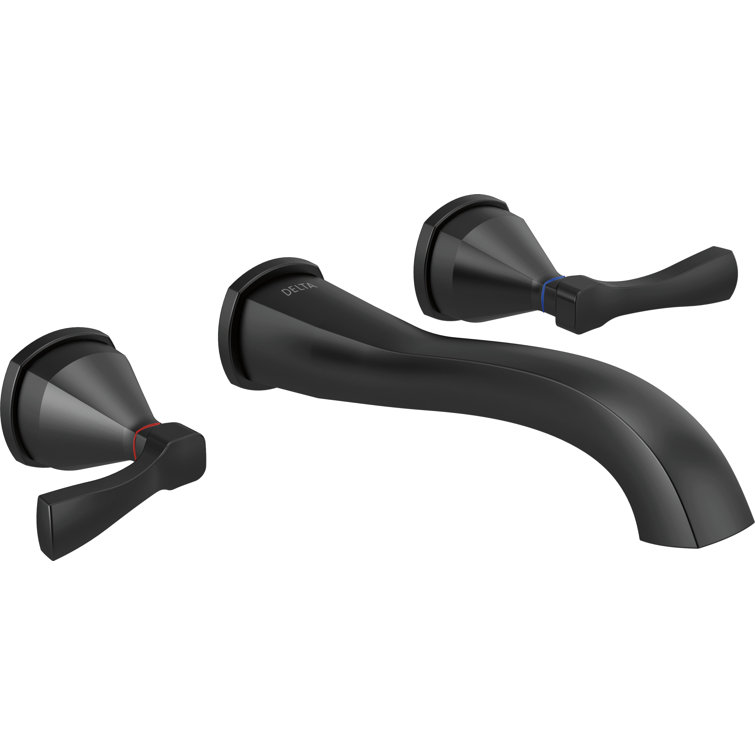 Stryke Transitional Matte Black Wall-Mounted Bathroom Faucet