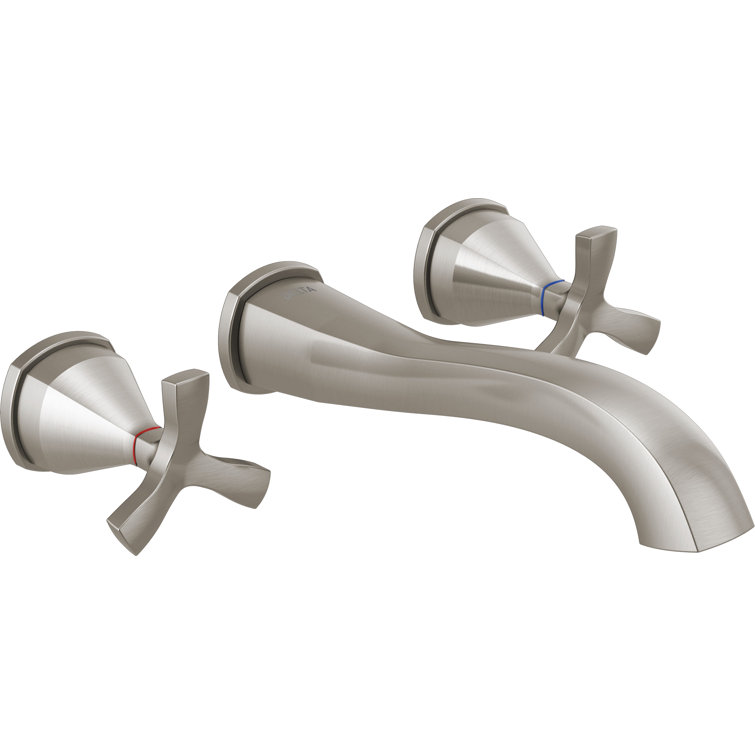 Modern Stainless Steel Wall-Mounted Widespread Bathroom Faucet