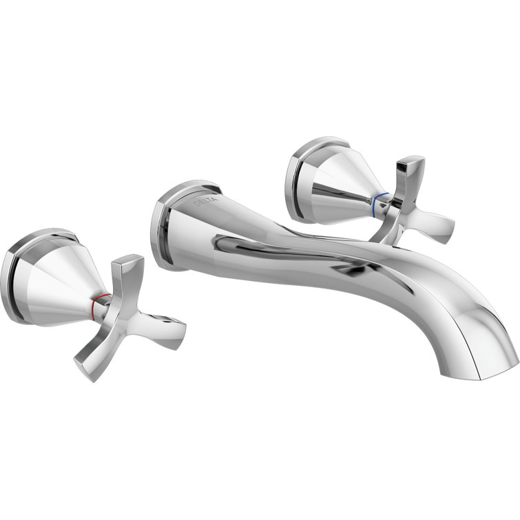 Sleek Modern Chrome 8" Widespread Wall-Mounted Faucet