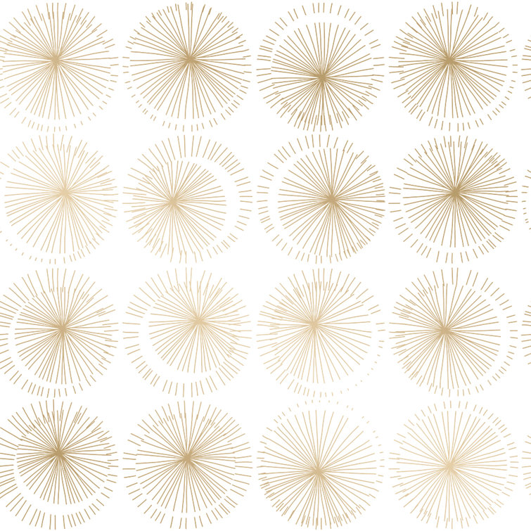 Gold and White Geometric Self-Adhesive Removable Wallpaper