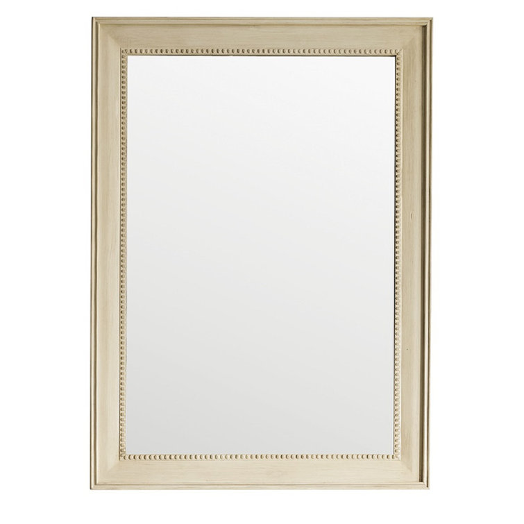 Vintage Vanilla 40" x 29" Rectangular Wood-Framed Mirror