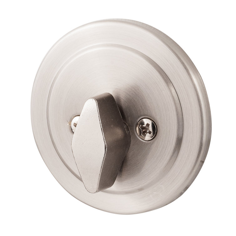 Satin Nickel Single Cylinder Deadbolt with Turn-Button Interior