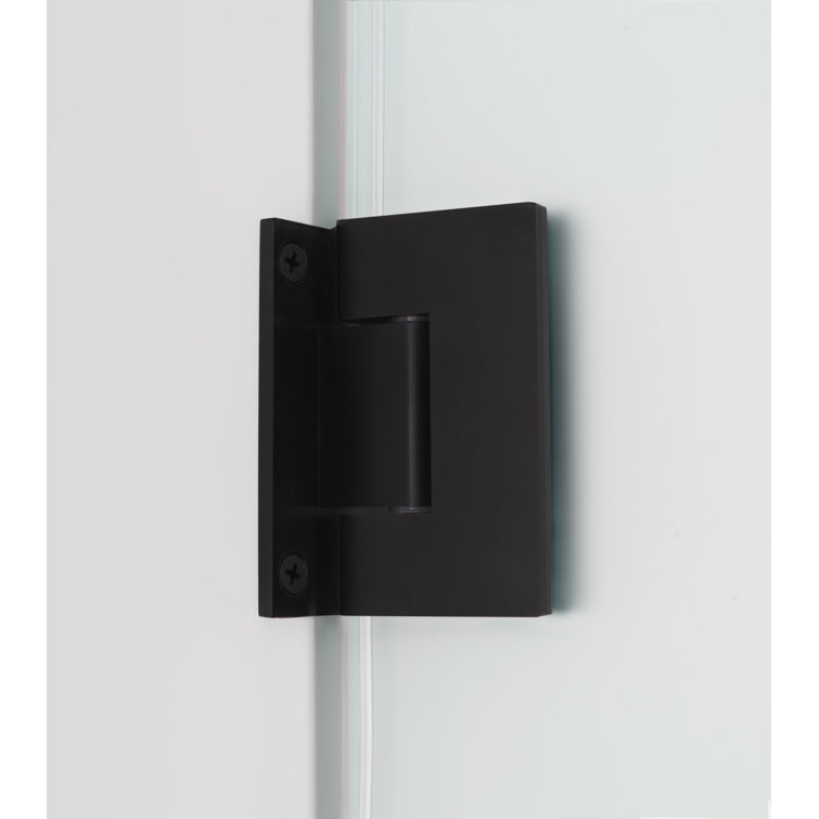 Belmore Matte Black Frameless Frosted Glass Hinged Shower Door