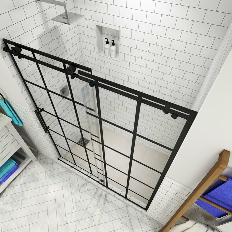 French Vienne 60" x 76" Single Sliding Frameless Shower Door