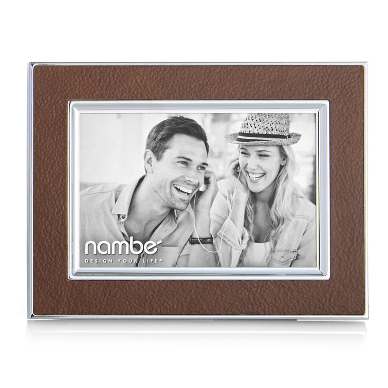 Classic Novara 4x6 Silver and Brown Leather Tabletop Frame