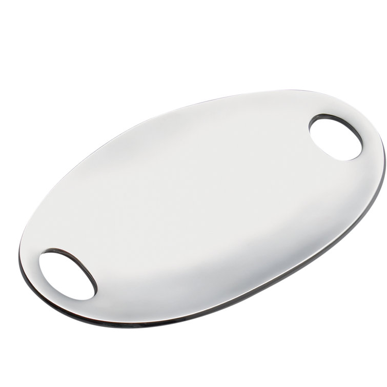 Elegant Polished Metal Alloy Pebble Handled Serving Tray