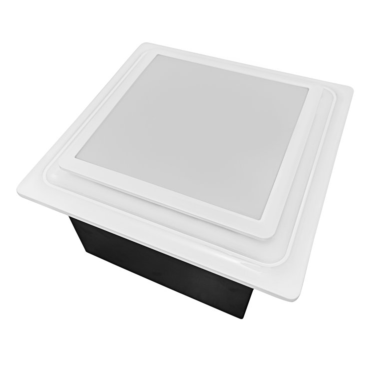 White Adjustable Speed Ceiling Mount Bathroom Fan with LED Light