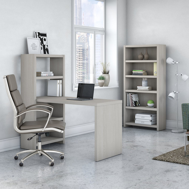 Contemporary Gray Sand 56'' Adjustable Home Office Desk
