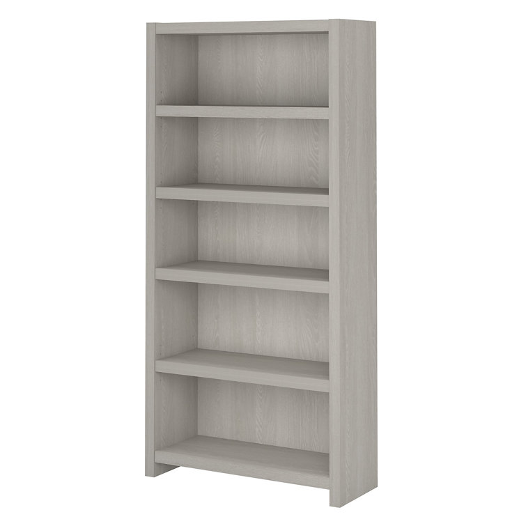 Echo 66" Gray Sand Adjustable Wood Bookcase