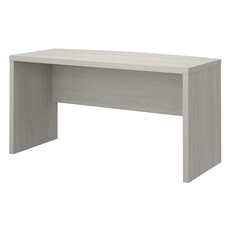 Echo 60" Gray Sand Wood Bow Front Home Office Desk