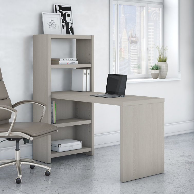 Contemporary Gray Sand 56'' Adjustable Home Office Desk