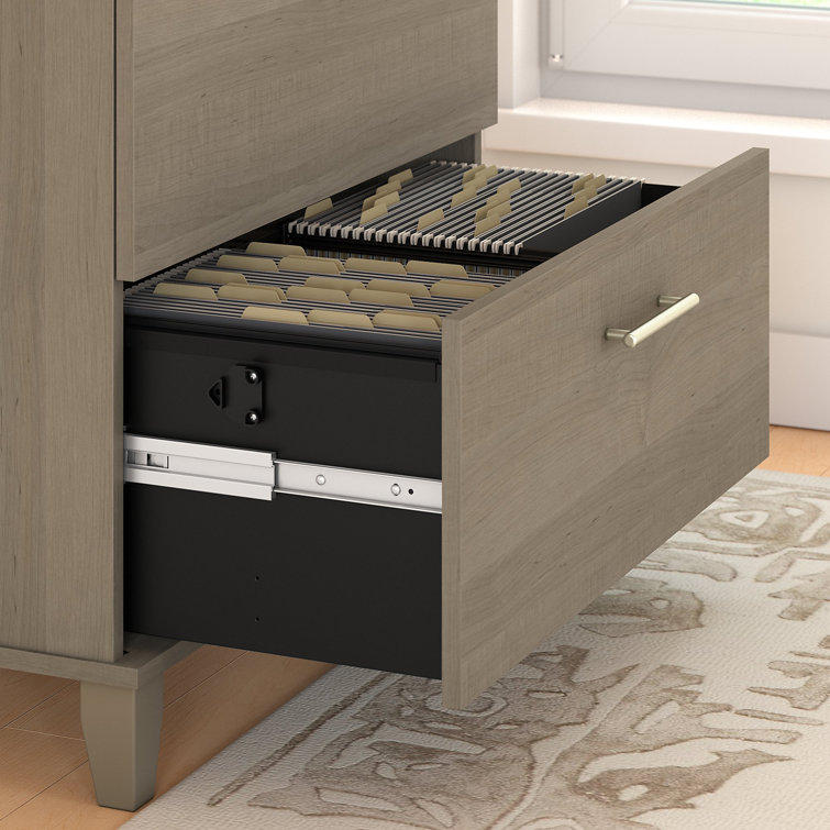 Ash Gray Transitional 2-Drawer Lateral Filing Cabinet