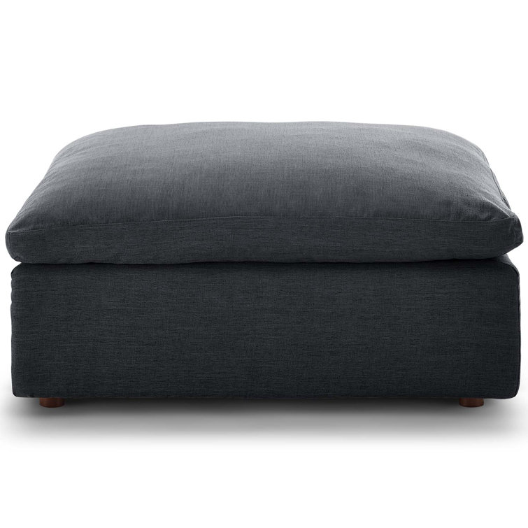 Gray Fabric Five-Piece Sectional Sofa with Ottoman