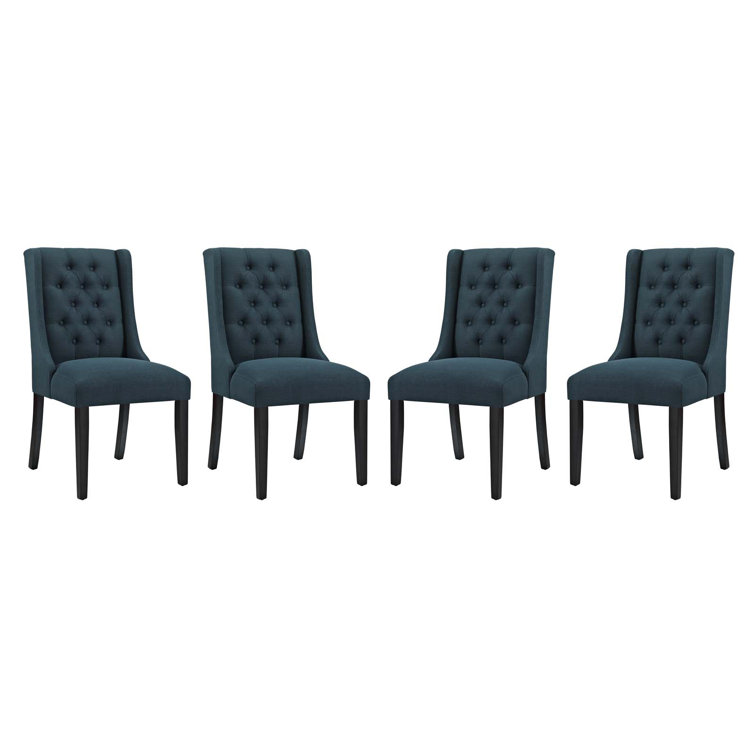 Azure Upholstered High Back Wood Side Chair Set