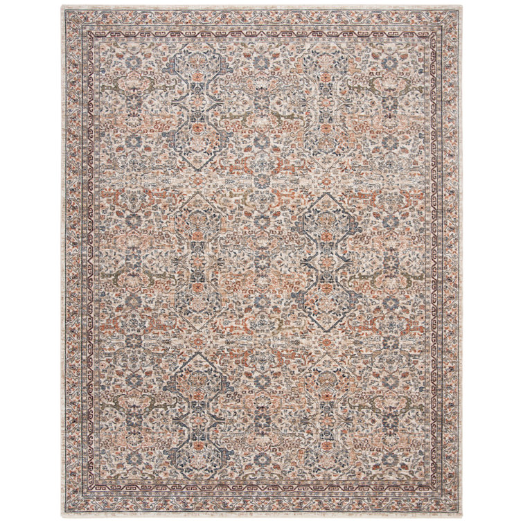 Ivory Hand-Knotted Synthetic 10' x 14' Rectangular Rug