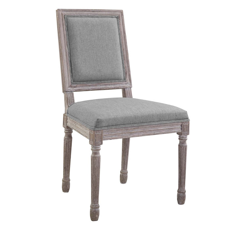 Light Gray Upholstered Wood Side Chair Set of 4