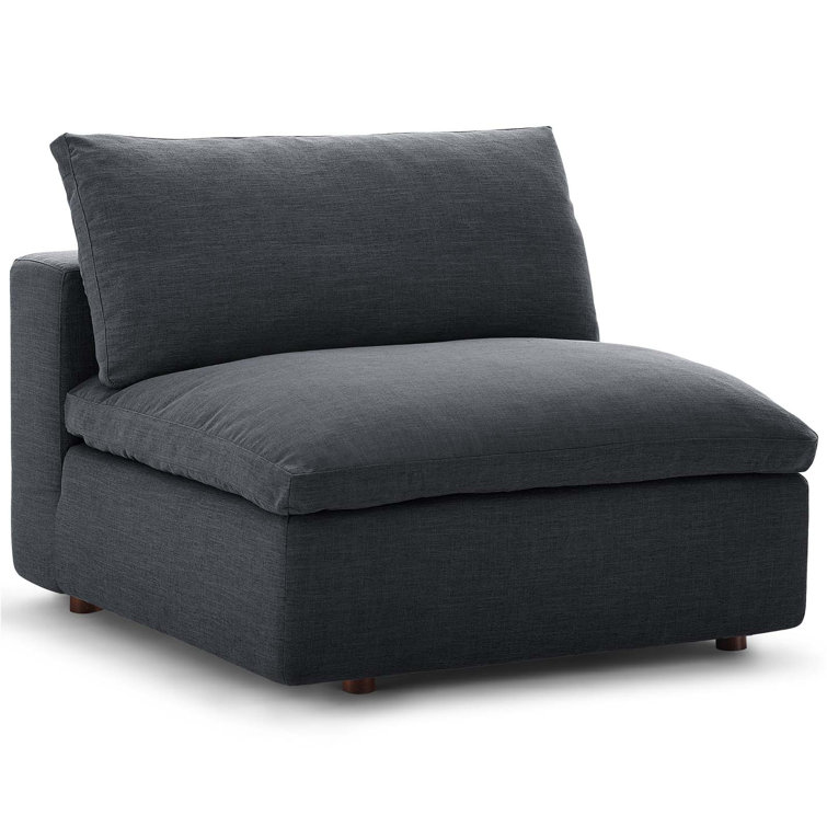Gray 8-Piece Cotton Blend Sectional Sofa with Down Fill Cushions