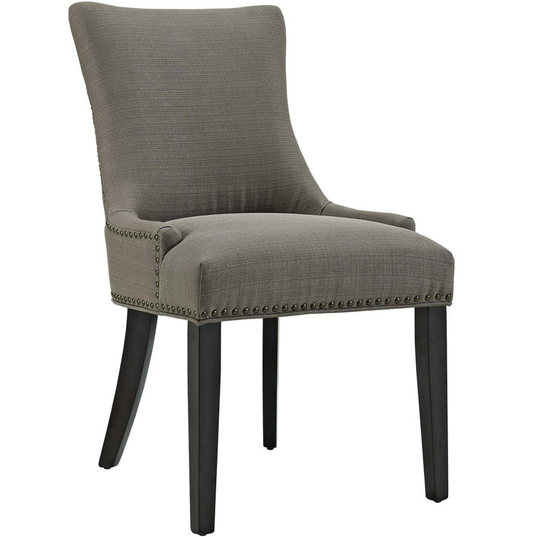Granite Hourglass Chic Upholstered Side Chair with Wood Legs, Set of 4