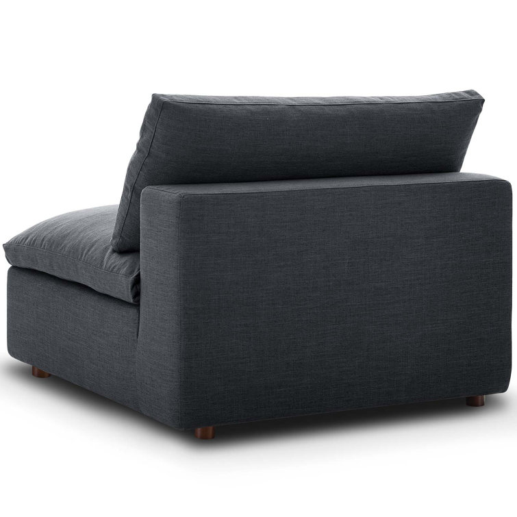 Gray 8-Piece Cotton Blend Sectional Sofa with Down Fill Cushions
