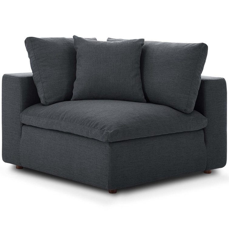 Gray 8-Piece Cotton Blend Sectional Sofa with Down Fill Cushions