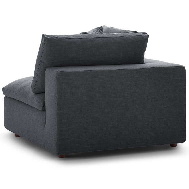 Gray 8-Piece Cotton Blend Sectional Sofa with Down Fill Cushions