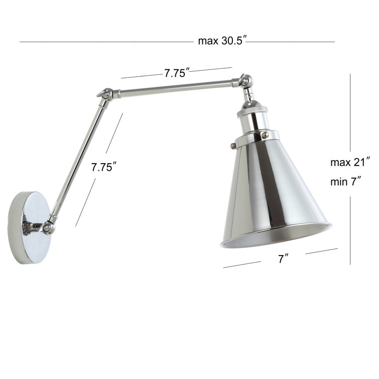 Rover 7" Chrome LED Swing Arm Wall Sconce - Polished Finish