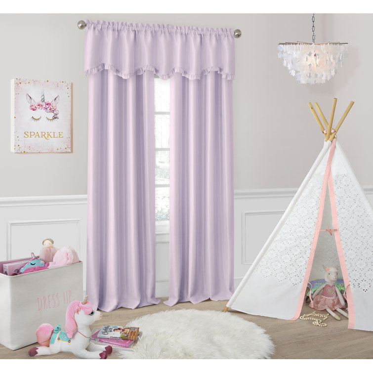 Pearl Gray Faux Silk Blackout Rod Pocket Kids Curtain Panel