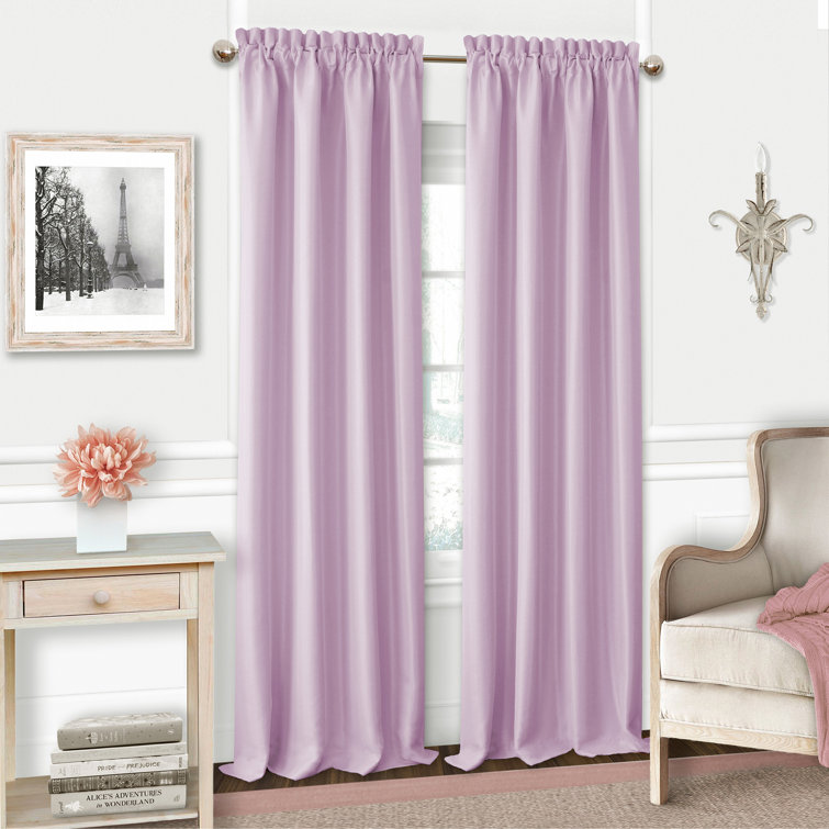 Pearl Gray Faux Silk Blackout Rod Pocket Kids Curtain Panel