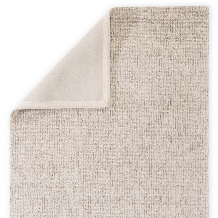 Britta Modern Hand-Tufted Wool Rectangular Rug in Solid White/Brown