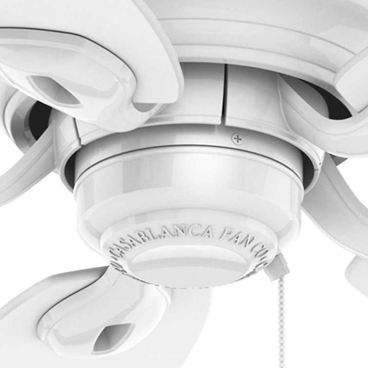 Snow White 54-inch Low Profile Ceiling Fan with 5 Blades