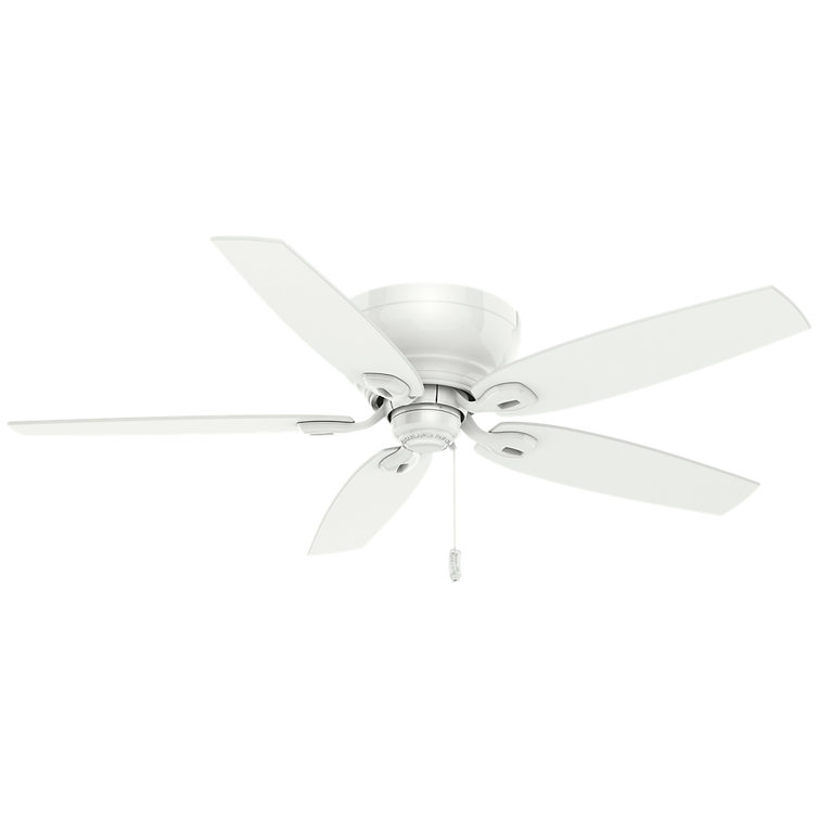 Snow White 54-inch Low Profile Ceiling Fan with 5 Blades