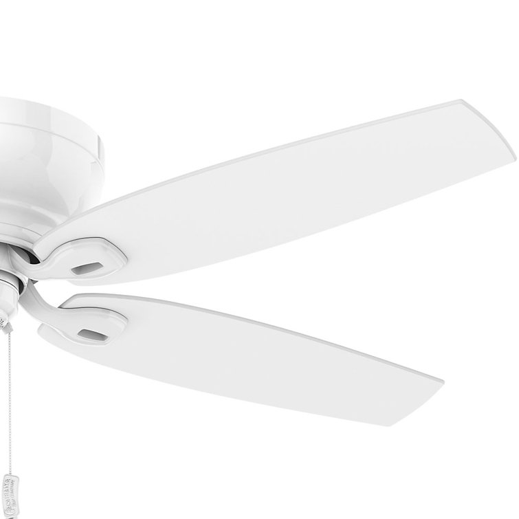 Snow White 54-inch Low Profile Ceiling Fan with 5 Blades