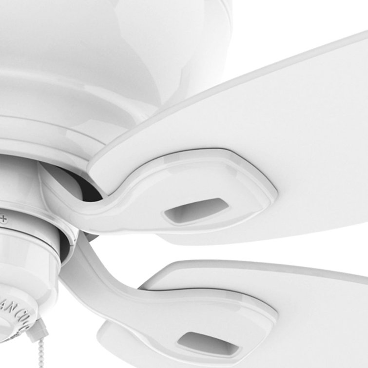 Snow White 54-inch Low Profile Ceiling Fan with 5 Blades