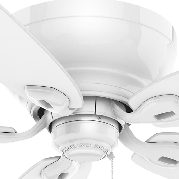 Snow White 54-inch Low Profile Ceiling Fan with 5 Blades