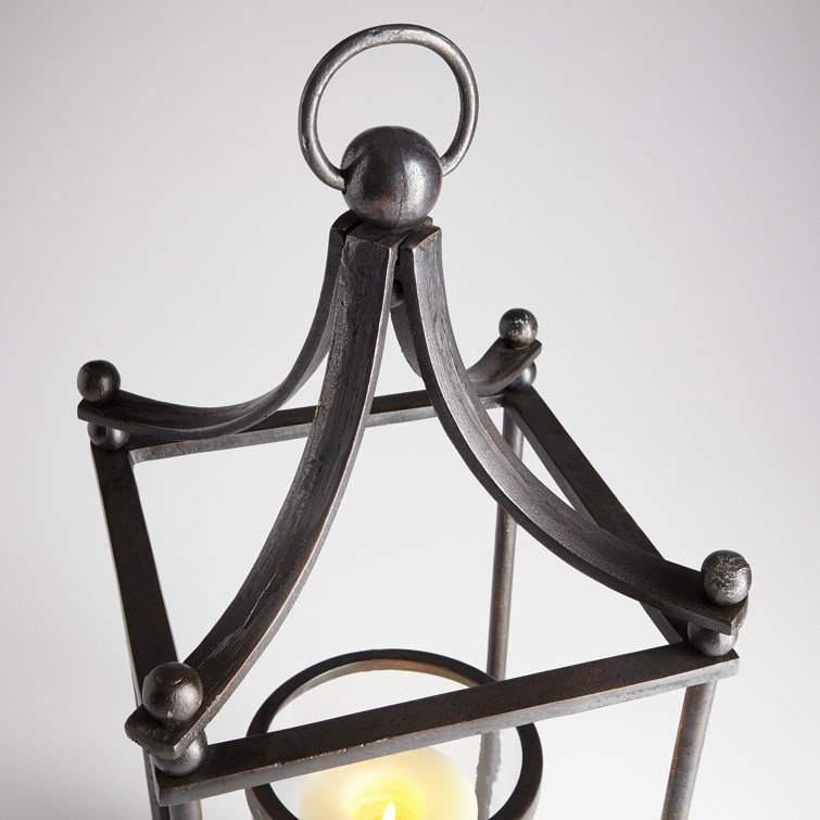 Contemporary Silver Metal Foxboro Floor Lantern, 25.5"