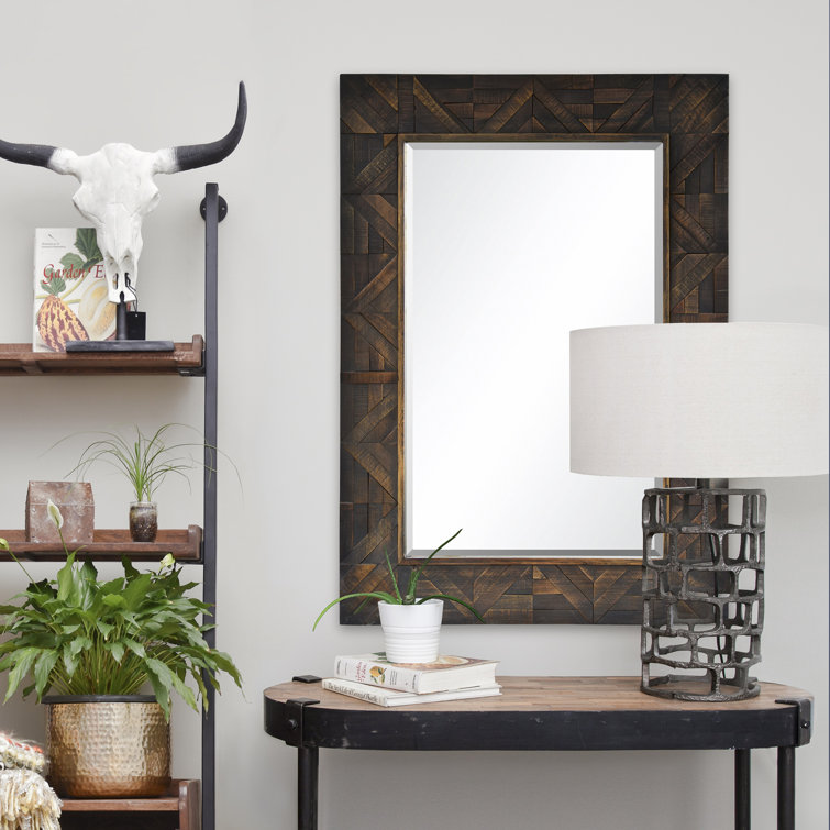 Madden Dark Brown Wood Rectangular Wall Mirror