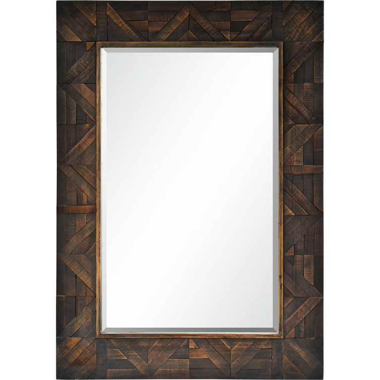 Madden Dark Brown Wood Rectangular Wall Mirror