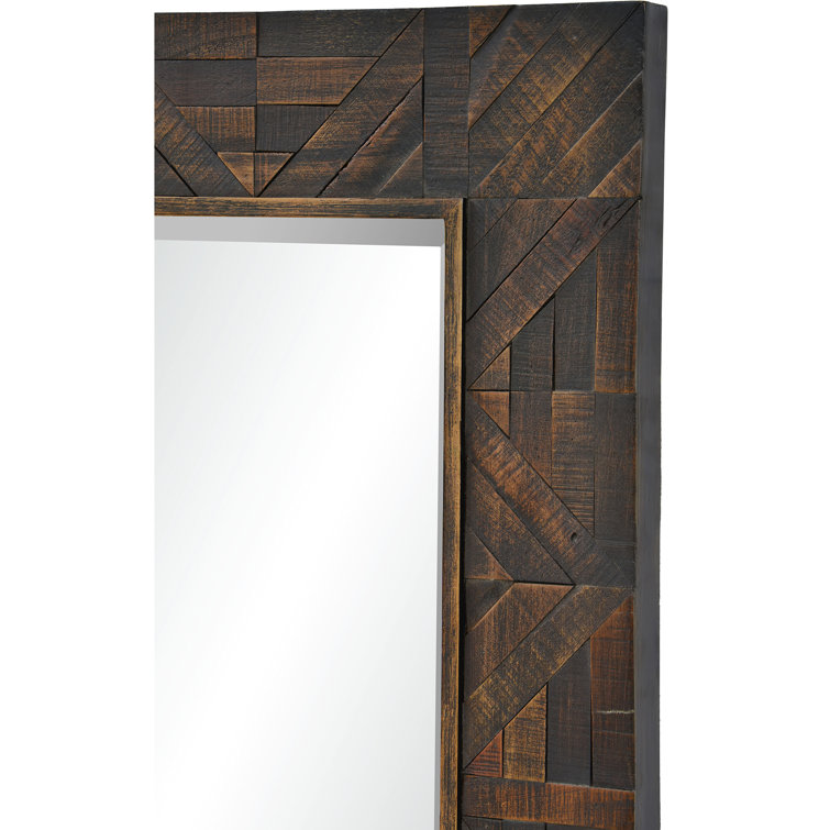 Madden Dark Brown Wood Rectangular Wall Mirror