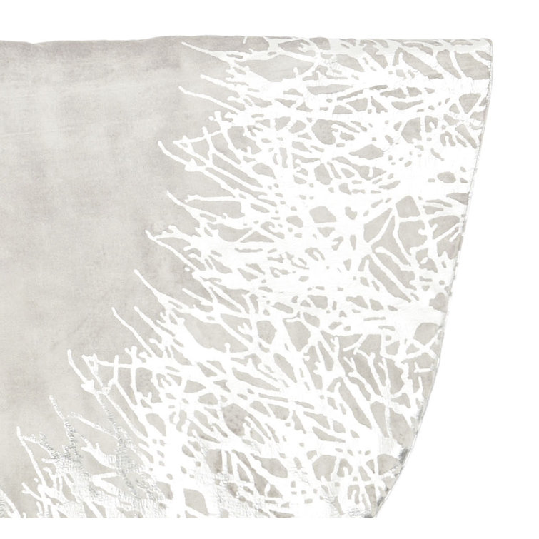 Handmade Silver Gray Velvet Christmas Tree Skirt with Foil Border
