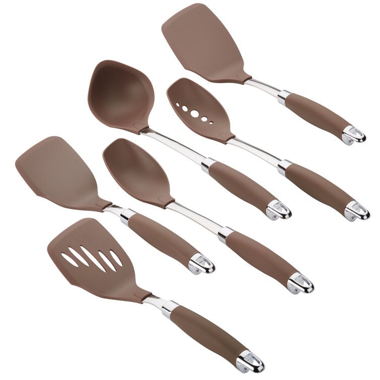 Bronze Silicone and Stainless Steel 6-Piece Kitchen Utensil Set