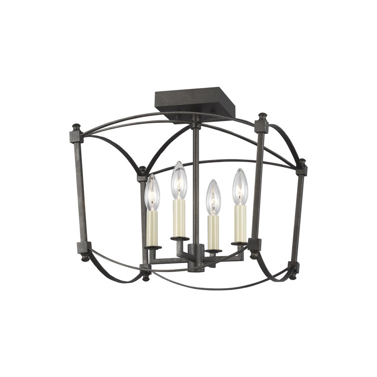 Thayer Smith Steel 4-Light Modern Semi-Flush Mount