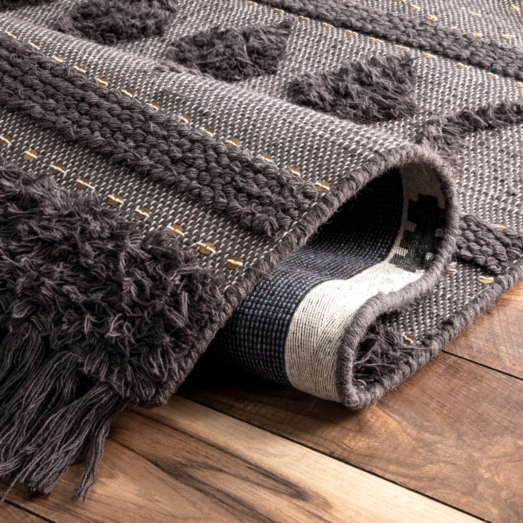 High-Low Durden Geometric Gray 5' x 8' Wool Area Rug