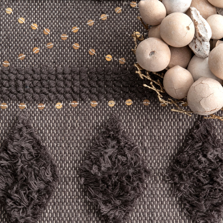 High-Low Durden Geometric Gray 5' x 8' Wool Area Rug