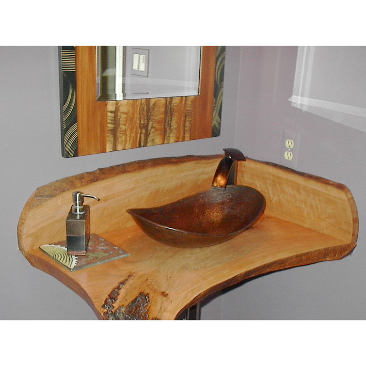 Antique Dark Copper Canoe Shaped Vessel Sink