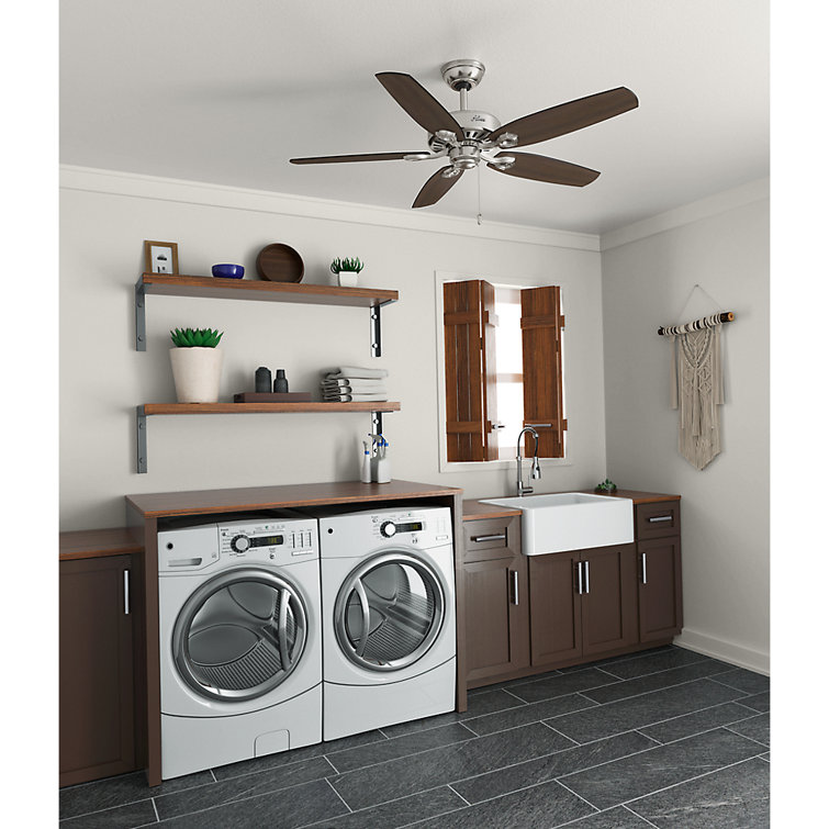 52" Brushed Nickel Ceiling Fan with Reversible Blades