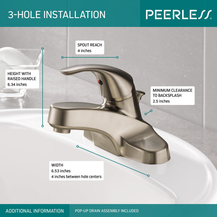 Core Brushed Nickel Single Handle Bathroom Faucet